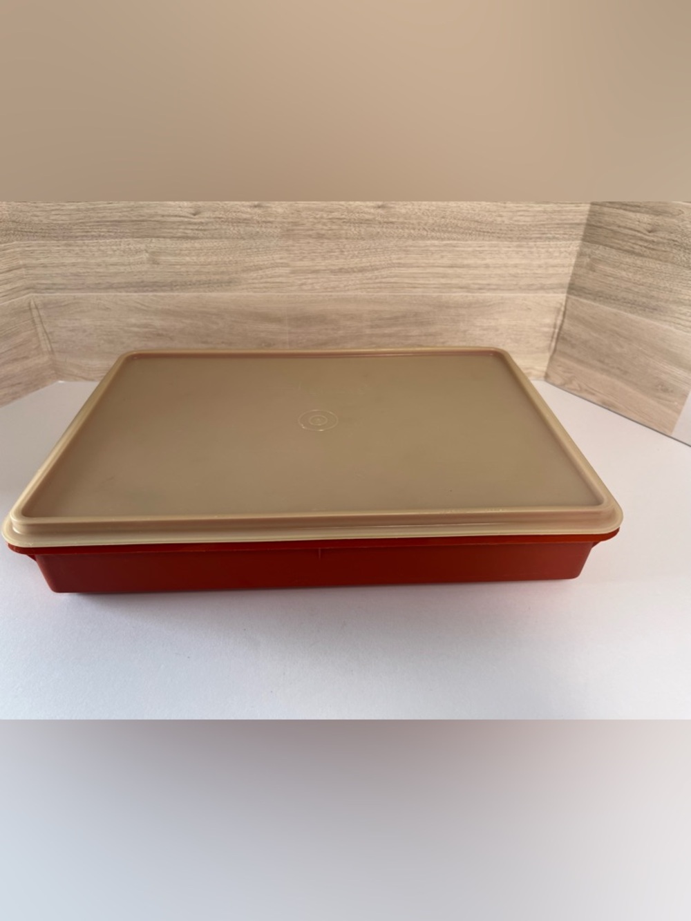Vintage Tupperware Red-Orange
Keeper w Lid Rectangular Kitchen Storage